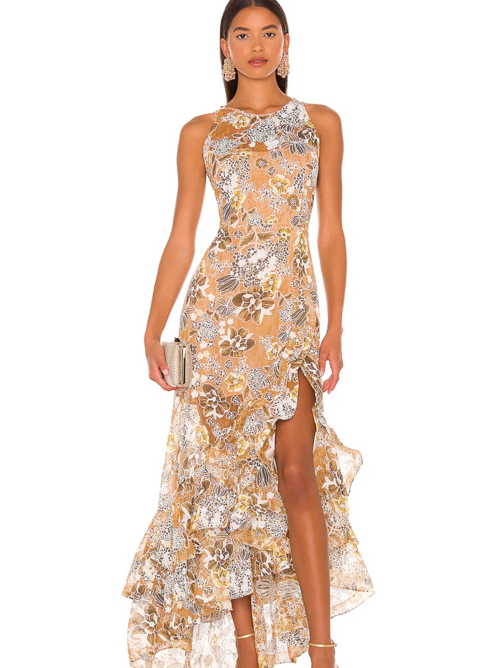 Bronx and Banco Floral Ruffle Dress